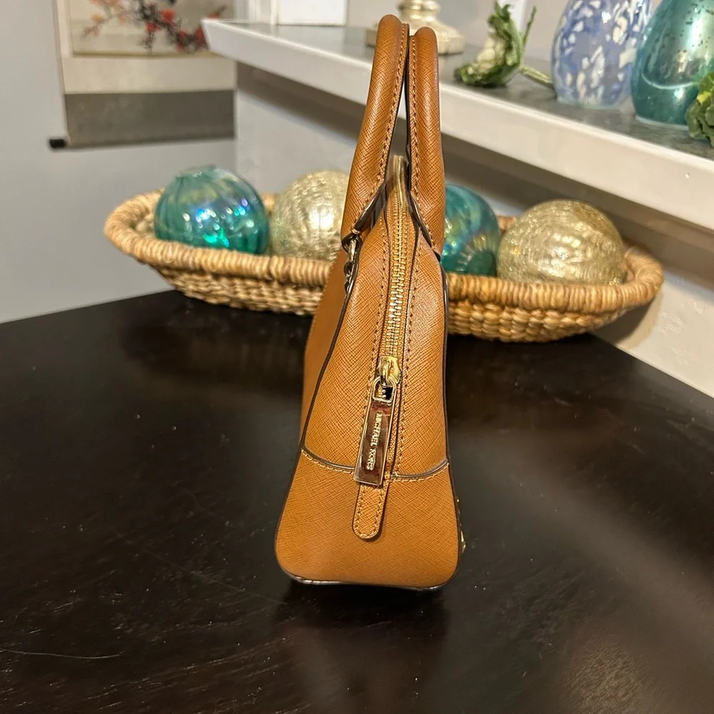 Michael Kors Brown Gold studded Mini Crossbody bag